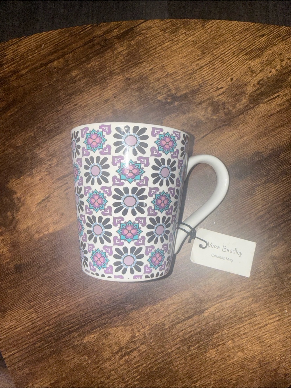 Vera Bradley Purple & Pink Floral Tile Ceramic Mug